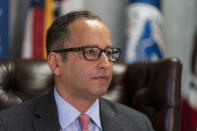 Director of the National Intellectual Property Rights Coordination Center Steve Francis, speaks during an interview with The Associated Press, Tuesday, Nov. 24, 2020, in Arlington, Va. (AP Photo/Alex Brandon)