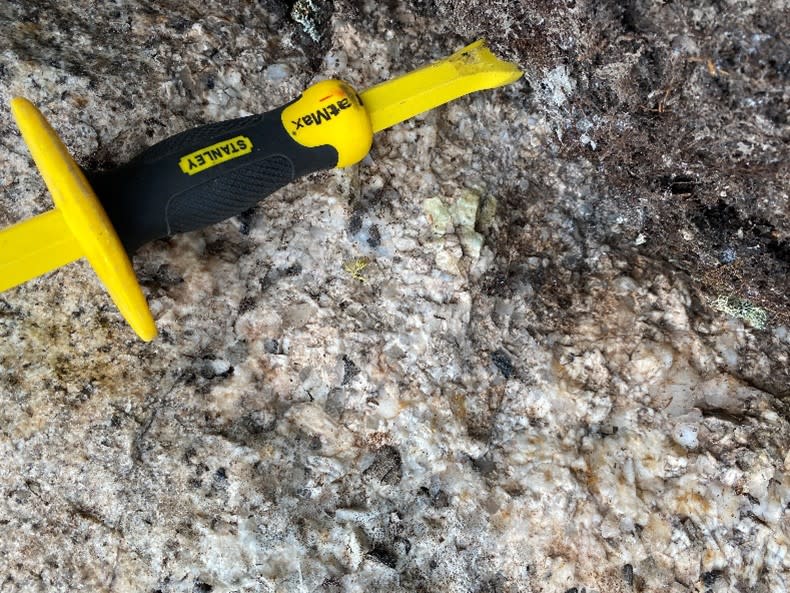 Green beryl in coarse-grained pegmatite, sample 889509, Parks Lake.