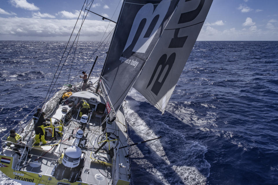 Leg 6 to Auckland, day 7 on board Team Brunel on Feb. 13, 2018.