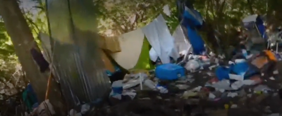 Body camera footage shows the campsite where Sabrina Peckham, 41, lived before an alligator ate her in September of 2023. (Florida Fish and Wildlife Conservation Commission)