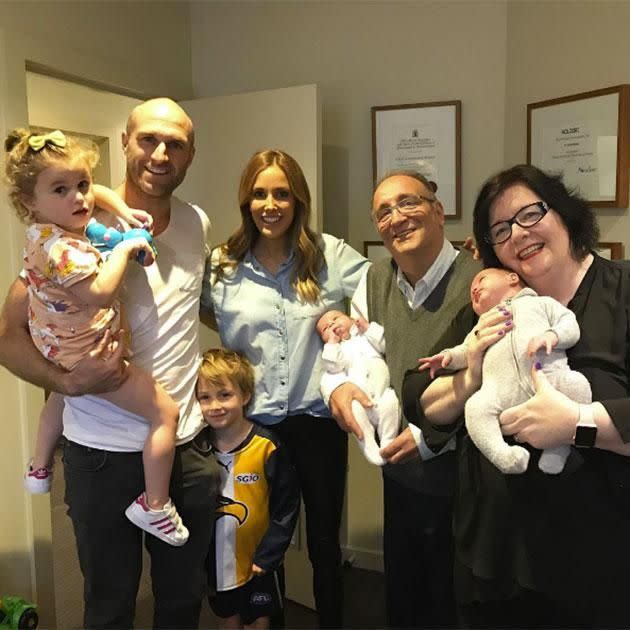 Rebecca Judd visited the hospital where she gave birth to her twins. Source: Instagram