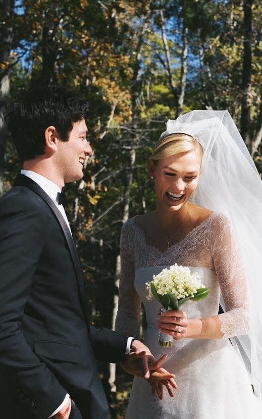 Karlie Kloss and Josh Kushner on their wedding day in New York  - Instagram