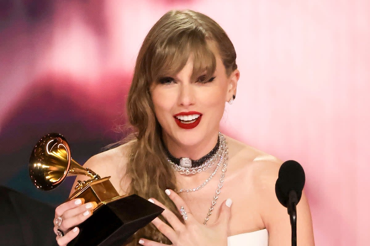 Record breaking: Swift is the only person to have won four Album of the Year Grammys (Getty)