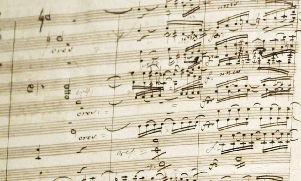 The manuscript of Beethoven’s ninth symphony