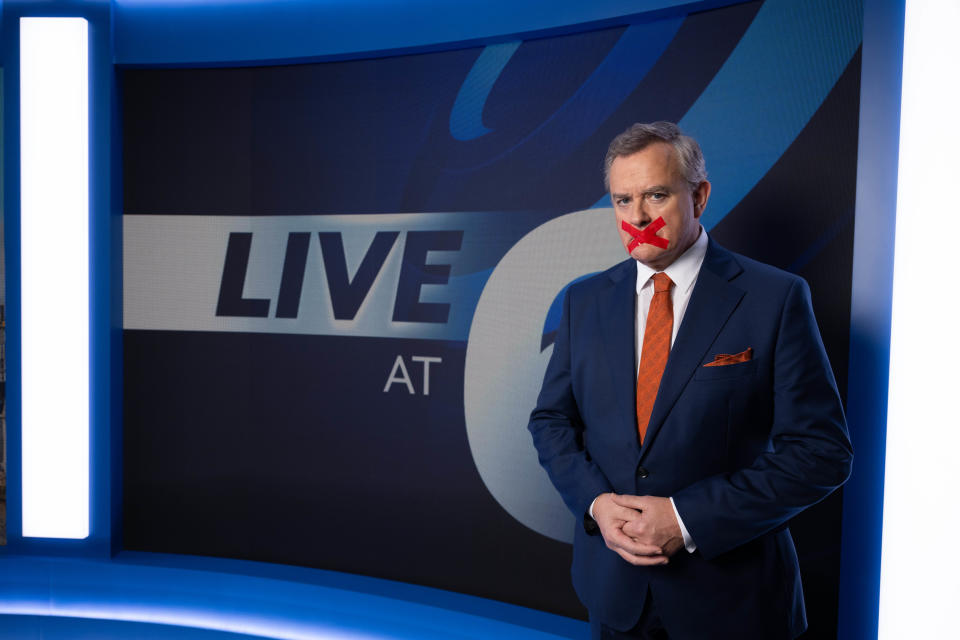 Hugh Bonneville plays news presenter Douglas in the ITV show. (ITV)