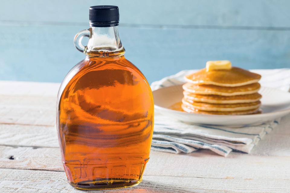 Raw organic amber maple syrup from Canada