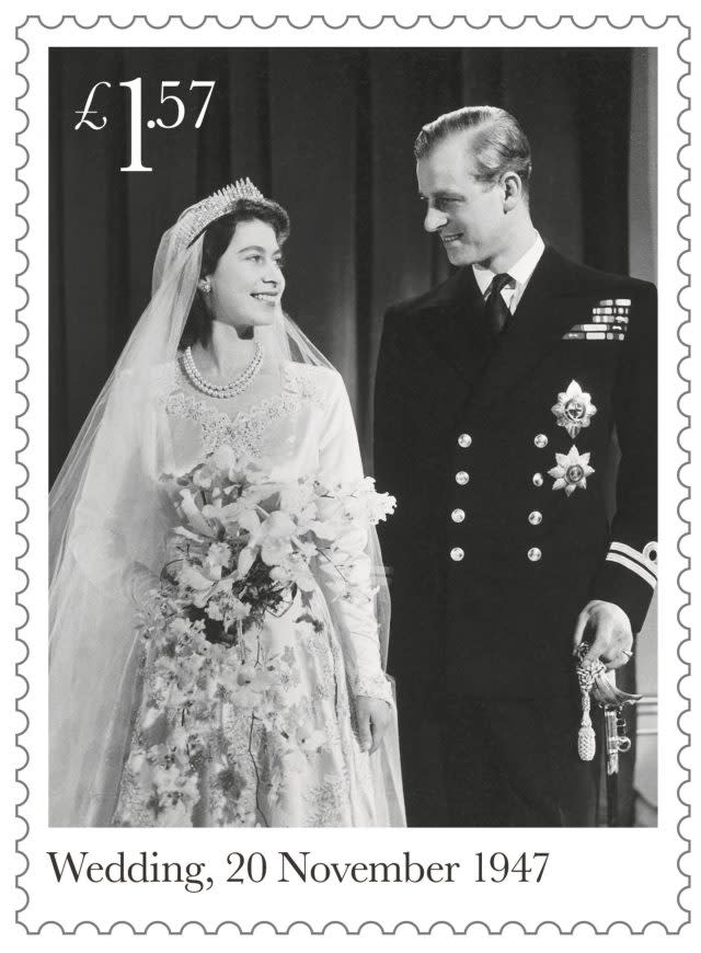 Six stamps commemorating the 70th wedding anniversary of the Queen and the Duke of Edinburgh