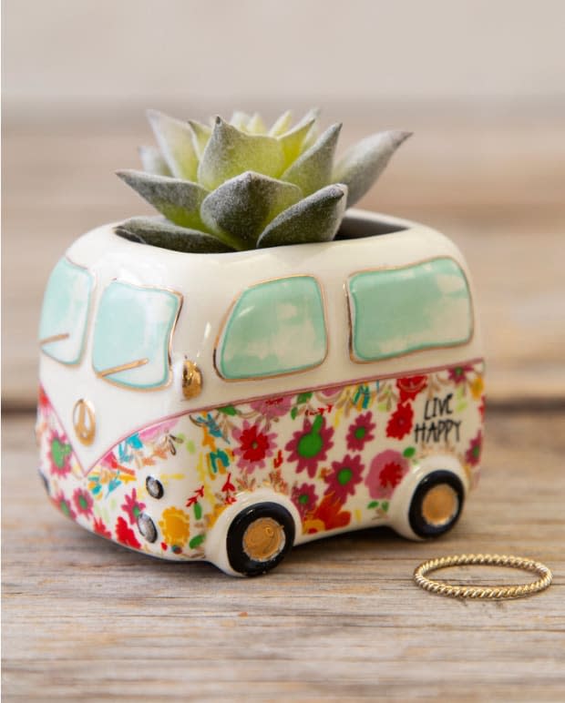 <p>Teens don't want to take care of plants. So, this faux succulent is a great fit. Plus, it comes inside this adorable VW van! It can decorate a teen's room or school locker.</p><p><em><a href="https://go.skimresources.com?id=113896X1572730&xs=1&url=https%3A%2F%2Fwww.naturallife.com%2Fproducts%2Ftiny-faux-succulents-van%3FrefSrc%3D7247591473325%26nosto%3Dproductpage-nosto-2&sref=parade.com%2Fshopping%2Feaster-gifts-teens" rel="noopener" target="_blank" data-ylk="slk:Tiny Faux Succulents - Van, $15 at Natural Life;elm:context_link;itc:0;sec:content-canvas" class="link ">Tiny Faux Succulents - Van, $15 at Natural Life</a></em></p><p>Natural Life</p>