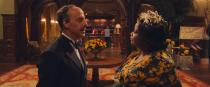 This image released by Warner Bros. Entertainment shows Stanley Tucci, left, and Octavia Spencer in a scene from "The Witches." (Warner Bros. Entertainment via AP)