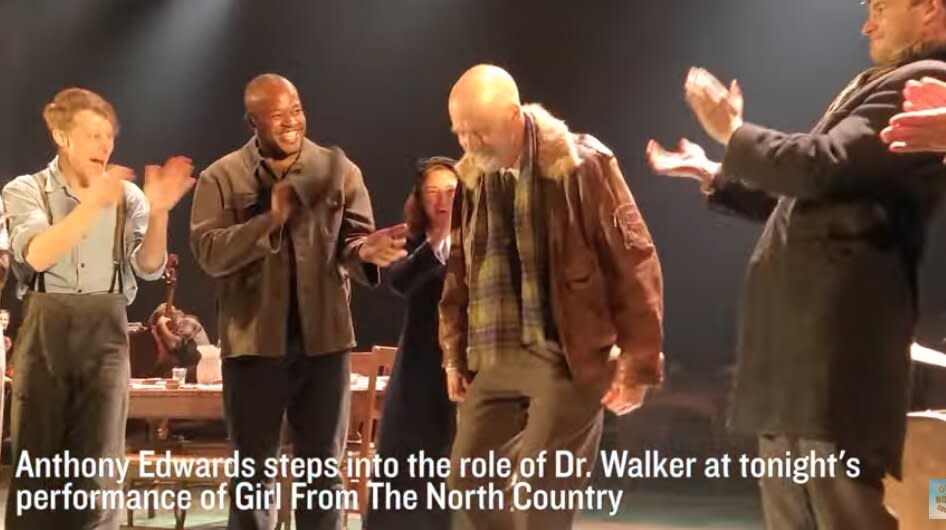 ER's Anthony Edwards Makes Broadway Debut with Wife Mare Winningham in Girl from the North Country . https://www.youtube.com/watch?v=aSfsDQrcuMk.