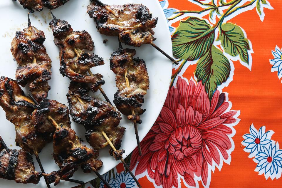 Curry-and-Coconut-Milk-Grilled Pork Skewers