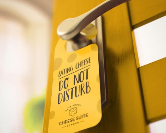 the do not disturb sign is accurate of all cheese-eating situations. [Photo: Café Rouge]