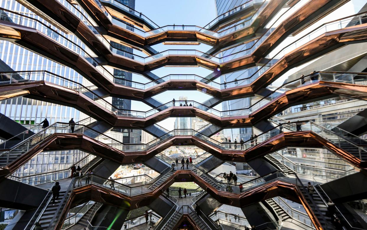 An interior view of The Vessel, Thomas Heatherwick's creation in New York's Hudson Yards - Eyevine