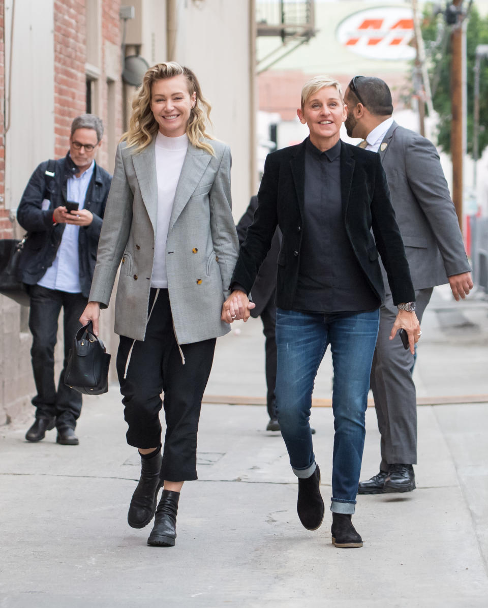Portia de Rossi and Ellen DeGeneres pictured together on Dec. 10. (Photo: RB/Bauer-Griffin/GC Images)