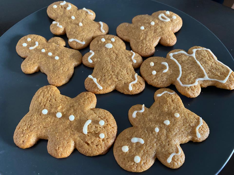 Alex Guarnaschelli gingerbread cookies decorated on plate