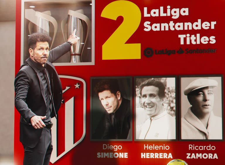 Simeone deja huella en el club colchonero: alcanzó a Helenio Herrera y a Ricardo Zamora en cantidad de ligas españolas ganadas como entrenador, todos con dos  