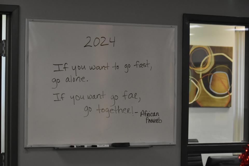 An African proverb on one of the whiteboards in the Housing Authority of South Bend's offices reads: "If you want to go fast, go alone. If you want to go far, go together."