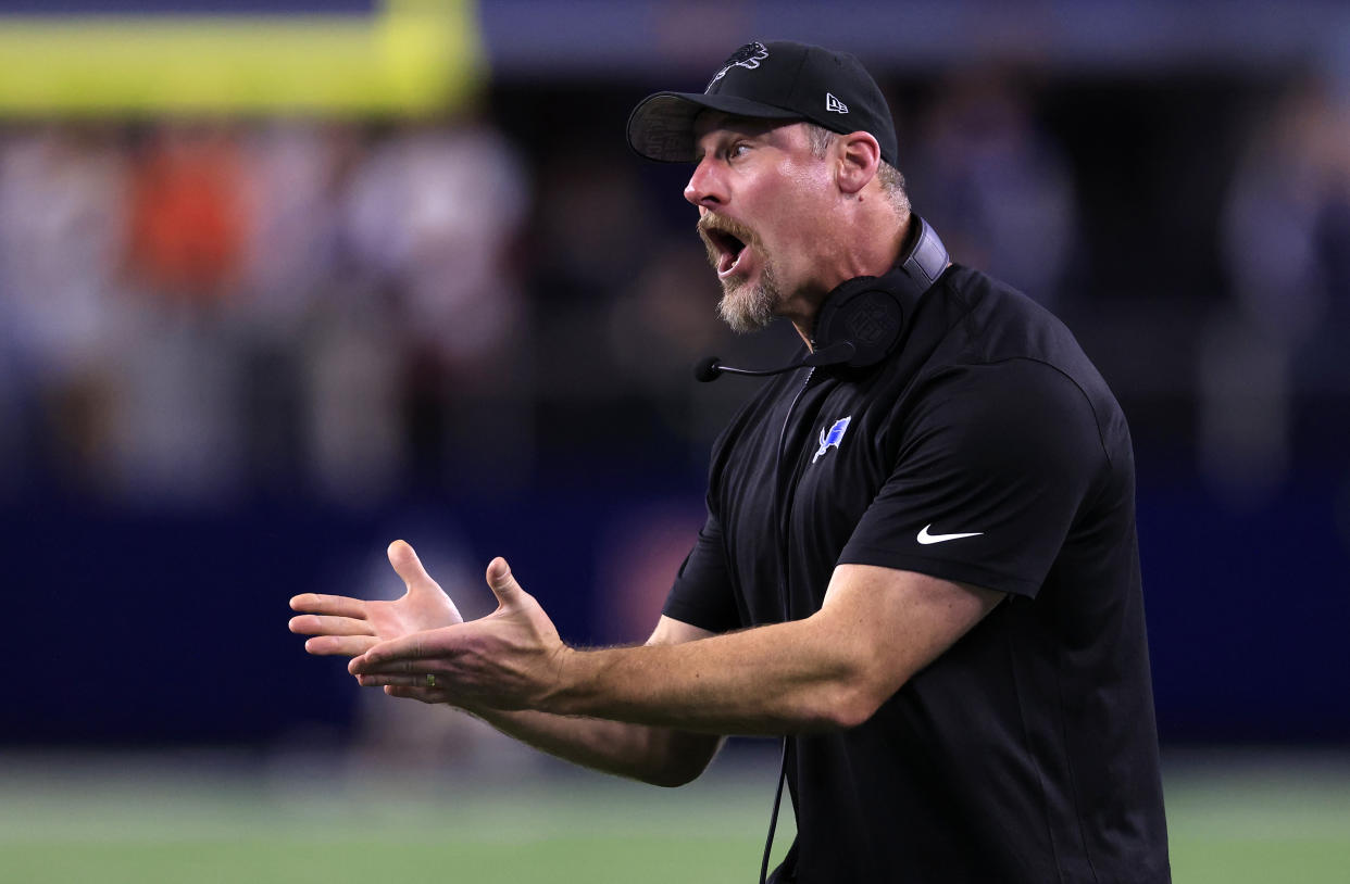 Lions coach Dan Campbell said his starters will play. (Photo by Ron Jenkins/Getty Images)