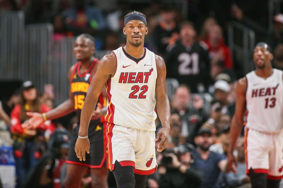 Jimmy Butler (22) led the Miami Heat from the play-in tournament to the NBA Finals last season