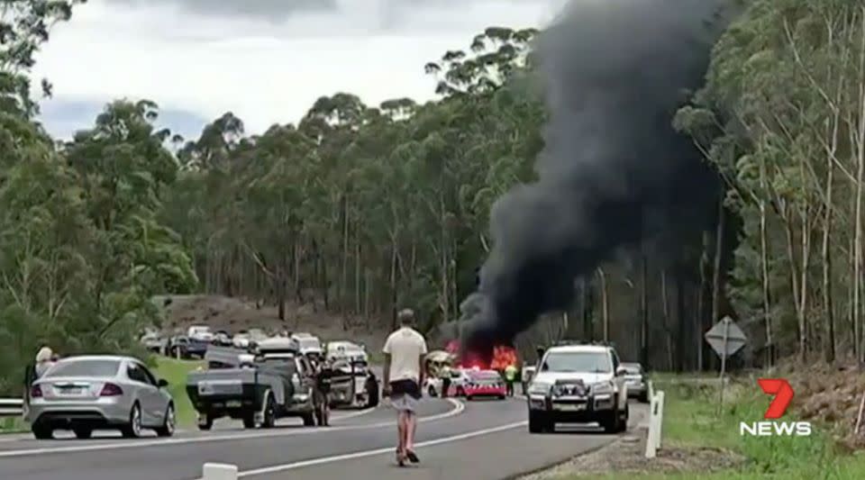 Lisa is calling for fire extinguishers in all registered vehicles in NSW. Source: 7 News