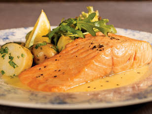 Tuesday: Salmon with lemon butter sauce