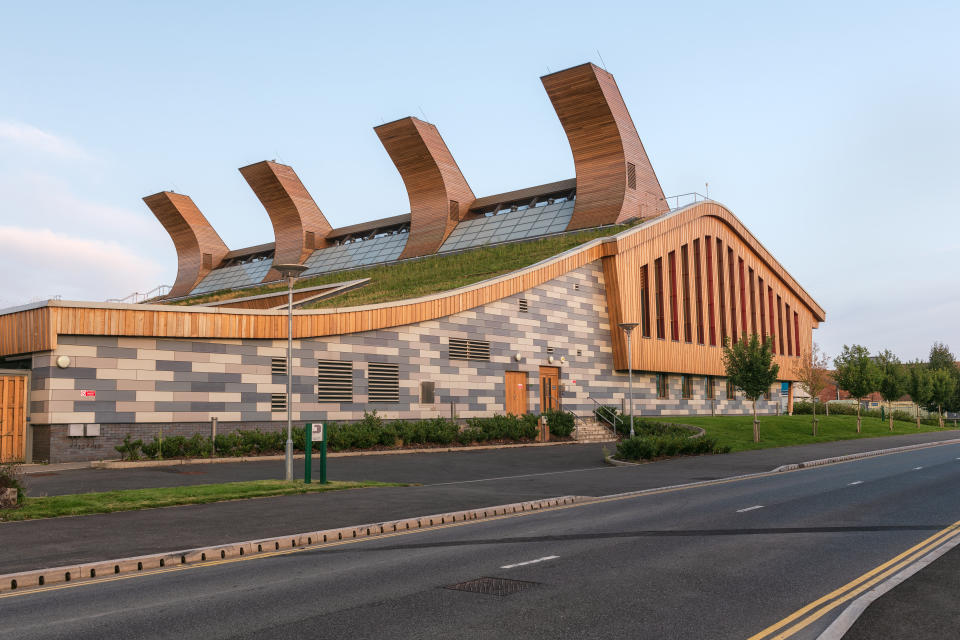 Nottingham, England -October 01, 2020: The GSK Carbon Neutral Laboratories opens on Jubilee Campus of the University of Nottingham