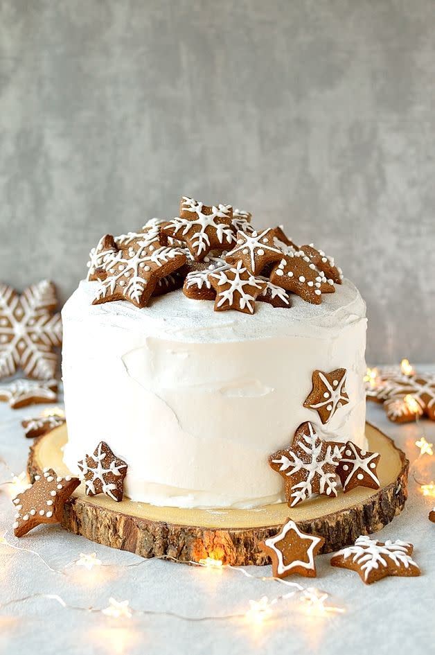 <p>Smother your fruitcake in marzipan and royal icing for this showstopper that's showered in crunchy <a href="https://www.countryliving.com/food-drinks/g3604/gingerbread-cookie-recipes/" rel="nofollow noopener" target="_blank" data-ylk="slk:gingerbread cookies;elm:context_link;itc:0;sec:content-canvas" class="link ">gingerbread cookies</a>.</p><p><strong>Get the recipe at <a href="https://domesticgothess.com/blog/2016/12/23/gingerbread-topped-christmas-cake/" rel="nofollow noopener" target="_blank" data-ylk="slk:Domestic Gothess;elm:context_link;itc:0;sec:content-canvas" class="link ">Domestic Gothess</a>.</strong> </p>