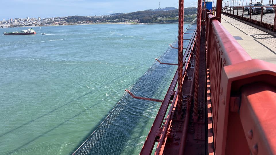 The Golden Gate Bridge suicide safety net is seen in San Francisco on April 5, 2023. - Courtesy Golden Gate Bridge, Highway and Transportation District