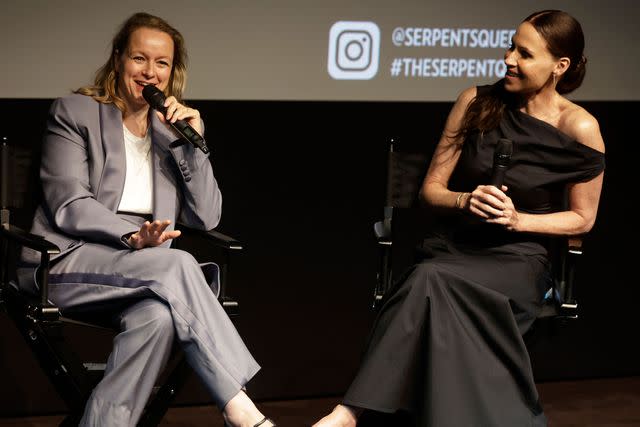 <p>Todd Williamson/Shutterstock</p> Samantha Morton and Minnie Driver at 'The Serpent Queen' screening