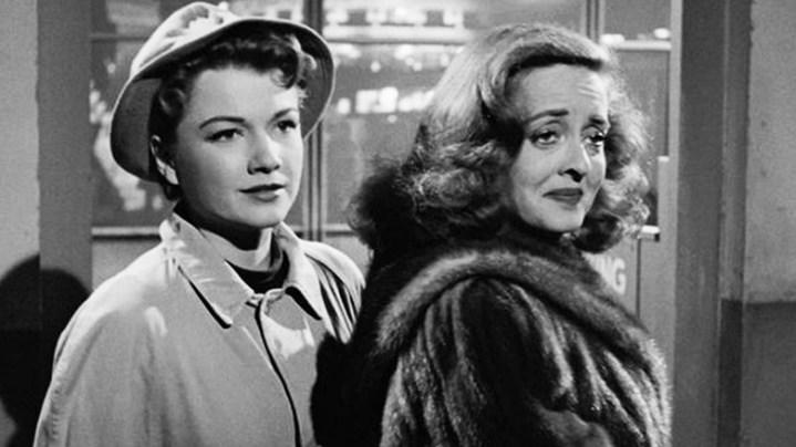 Eve Harrington shadows Margot Channing in All About Eve.