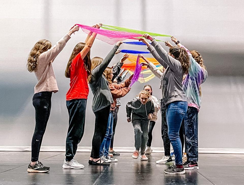 Gibbs Middle School students rehearse for Disney’s “The Lion King Jr.” on Feb. 7, 2023.