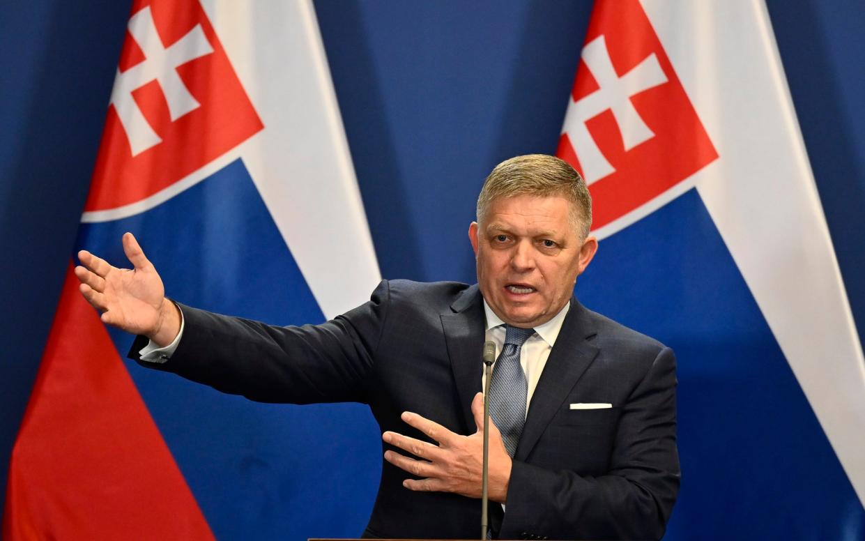 Slovakia's prime minister Robert Fico during a press conference earlier this year