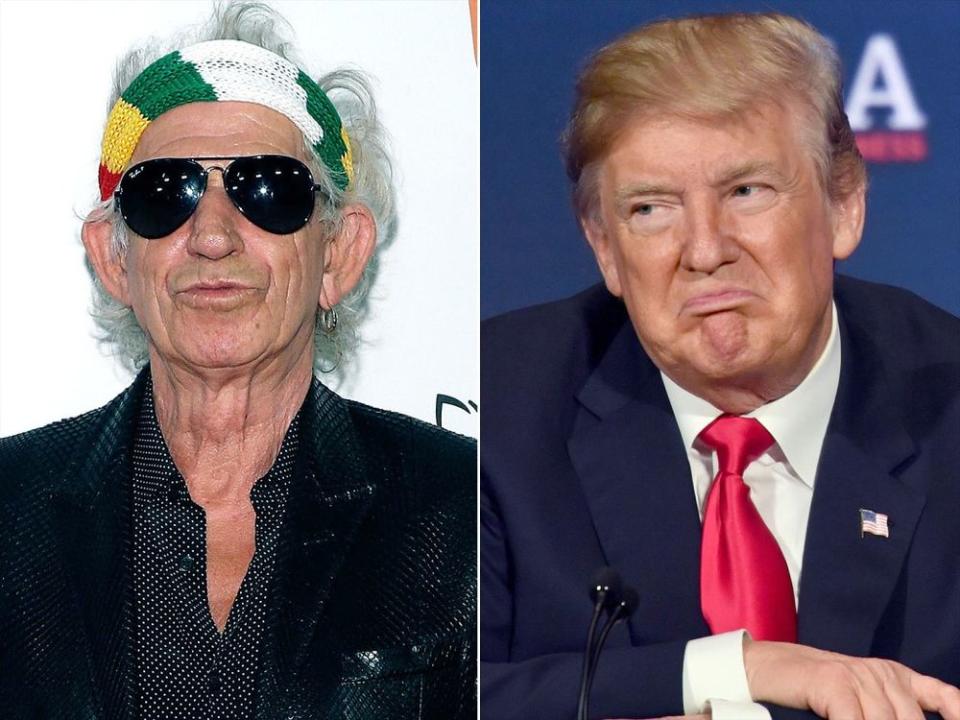 Keith Richards (left) and Donald Trump