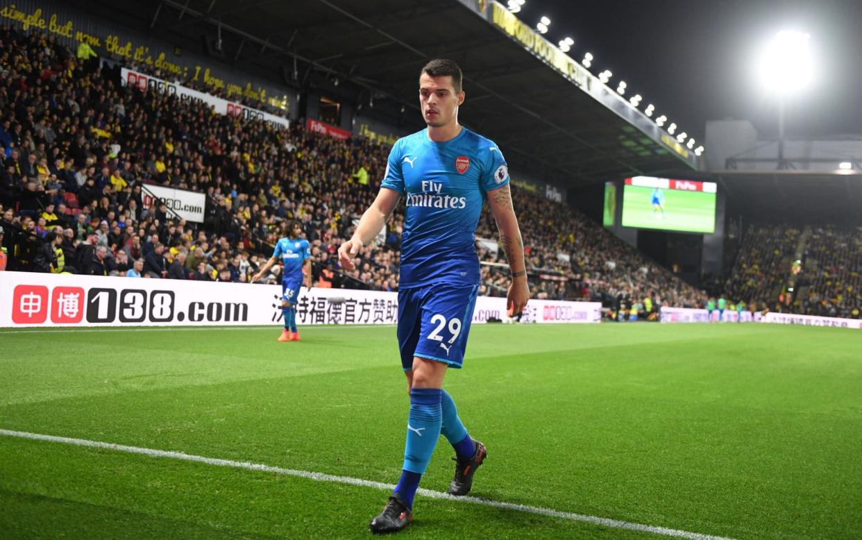 Granit Xhaka leaves the pitch after Arsenal's last-gasp loss to Watford - Arsenal FC