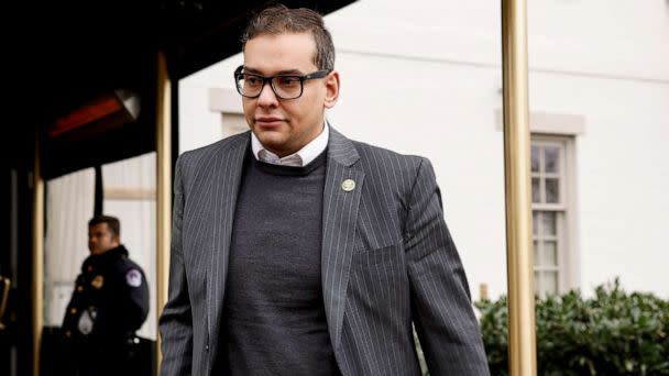 PHOTO: Rep. George Santos (R-NY) leaves a GOP caucus meeting on Capitol Hill on Jan. 25, 2023 in Washington, DC. (Anna Moneymaker/Getty Images, FILE)