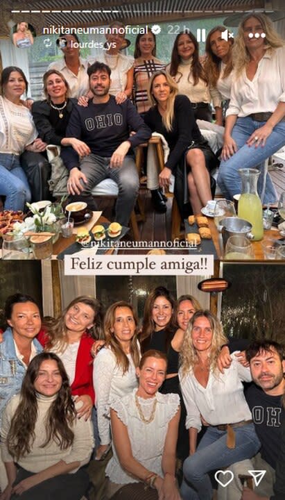 Nicole Neumann recibió los 43 rodeada de amigos y familiares (Foto: captura Instagram)