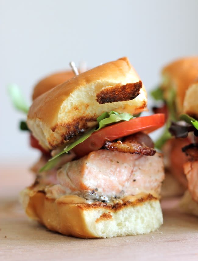 salmon recipes blt sliders with chipotle mayo