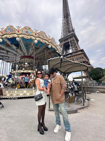 <p>Adrienne Bailon Instagram</p> Adrienne Bailon, Israel Houghton and their son Ever in Paris