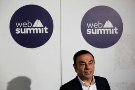 Carlos Ghosn, CEO of Renault-Nissan being interviewed during Web Summit, in Lisbon, Portugal November 8, 2016. REUTERS/Pedro Nunes