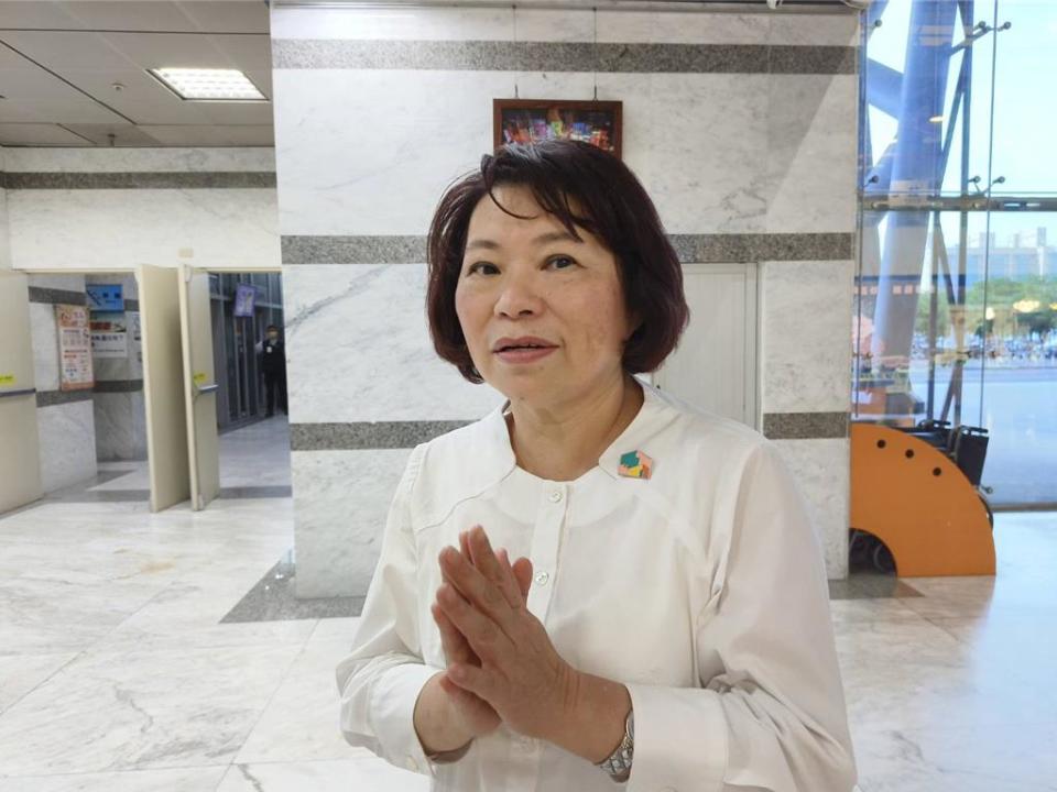 嘉義市長黃敏惠今天證實，中央來考察當天，她曾向官員說「再選立委盯你們」。（廖素慧攝）