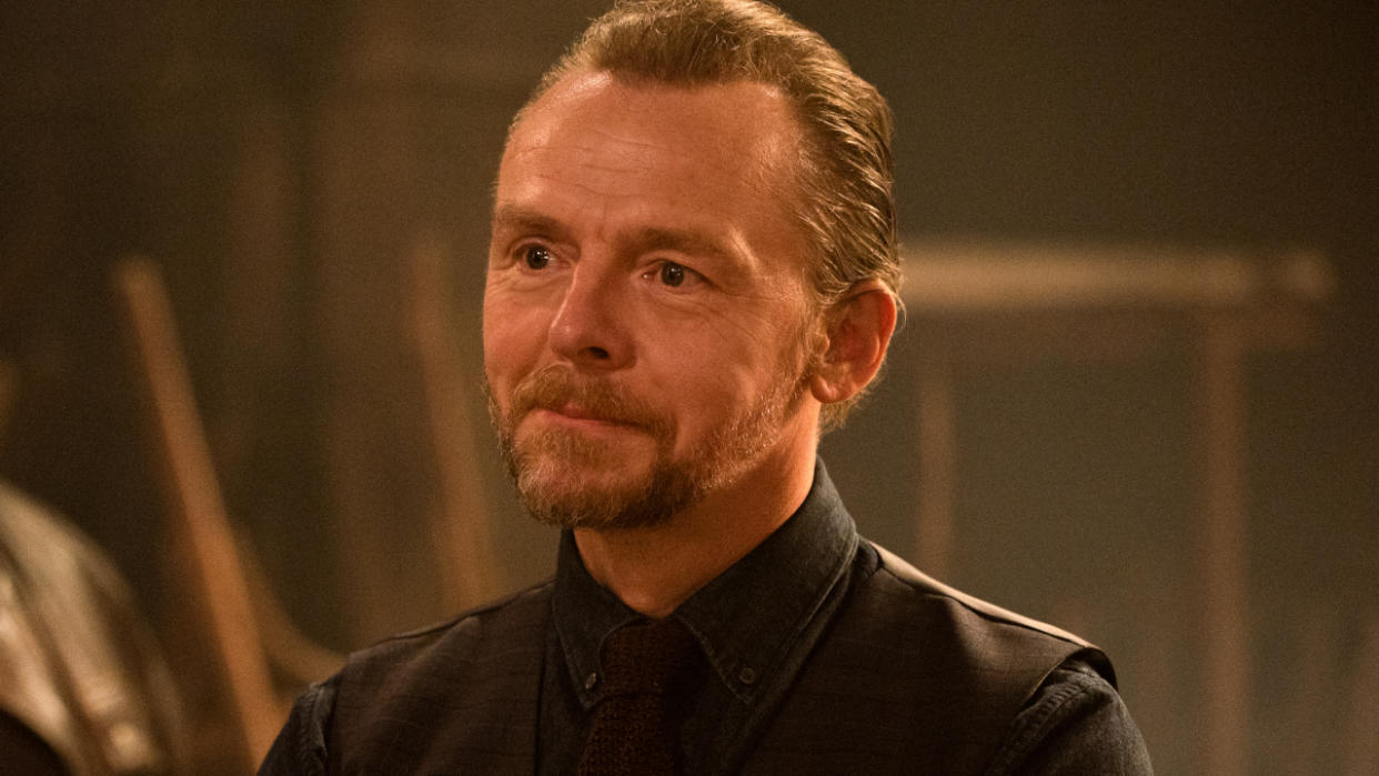  Simon Pegg stands while looking a bit upset in Mission: Impossible - Dead Reckoning Part One 