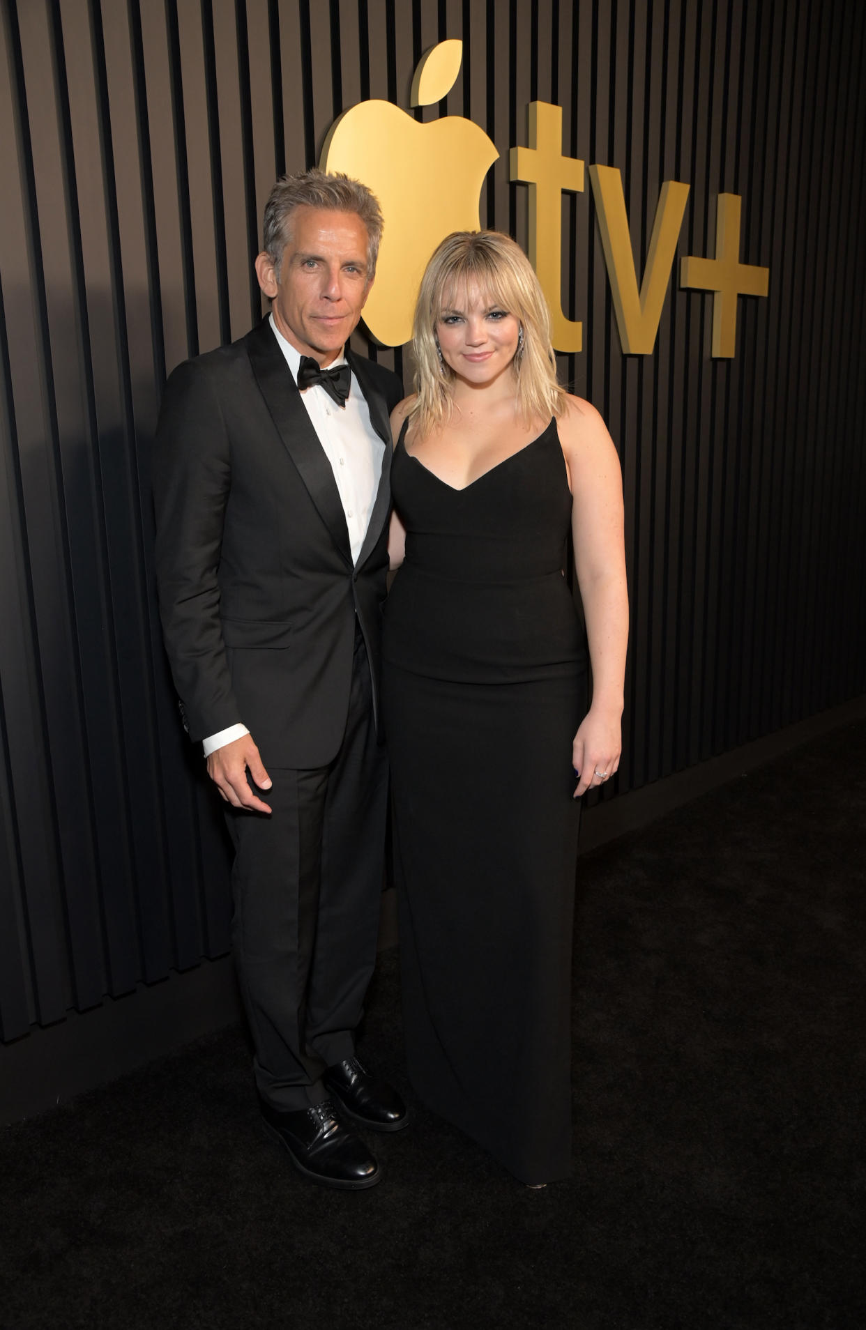 The father-daughter duo at the Apple TV+ Primetime Emmy Reception red carpet at Mother Wolf. (Eric Charbonneau/Stewart Cook for Apple TV+ / Stewart Cook)