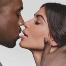 Kim shared an intimate kissing pic of her and husband Kanye. She just captioned the pic with love heart emojis. Aww.