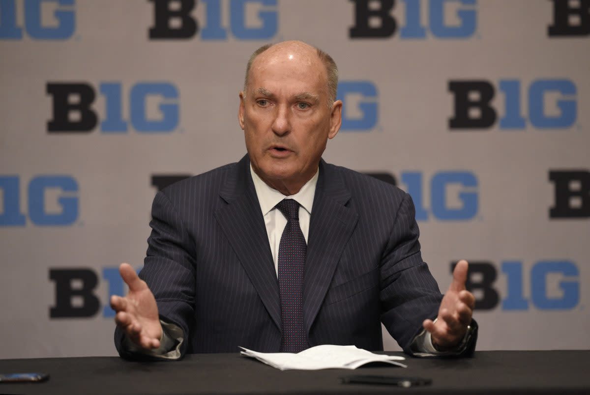 Big Ten commissioner Jim Delany says his league is the latest to consider going to a 20-game conference schedule. (AP)