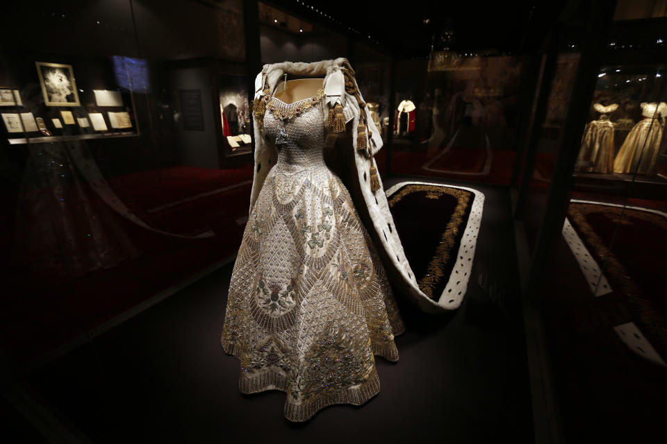 The Queen's Coronation gown and Robe of Britain's Queen Elizabeth 