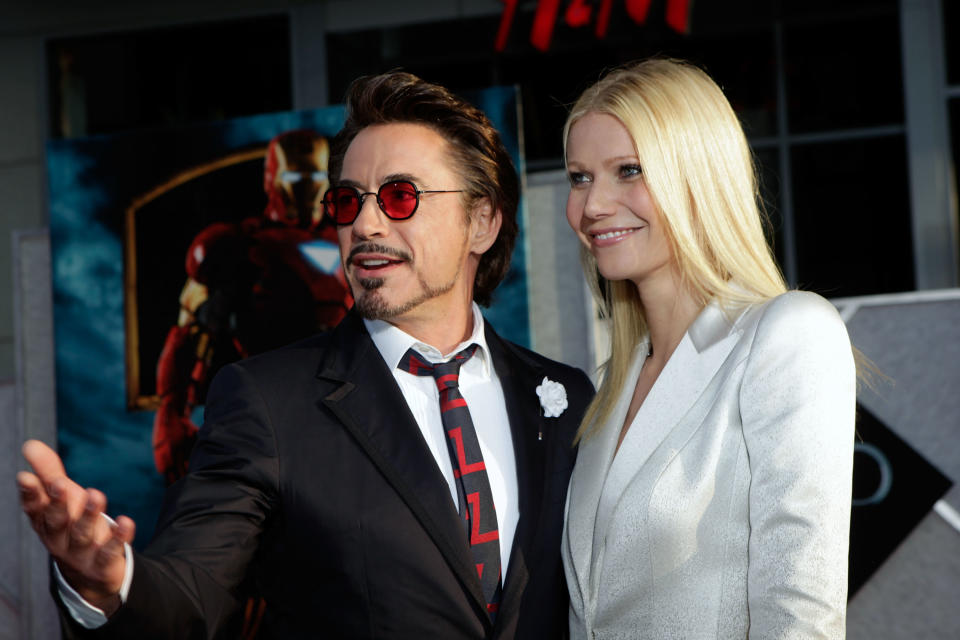 Robert Downey Jr. and Gwyneth Paltrow arrive at the &quot;Iron Man 2&quot; World Premiere at El Capitan Theatre on April 26, 2010 in Hollywood, California.  (Photo by Jeff Vespa/WireImage)