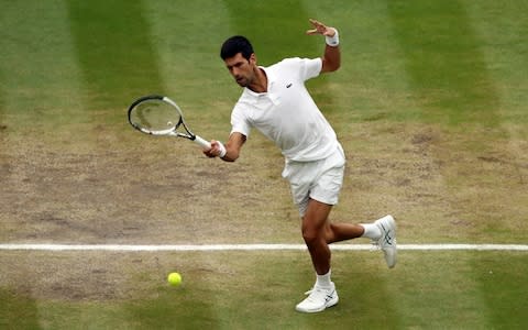 Novak Djokovic strikes the ball - Credit: PA