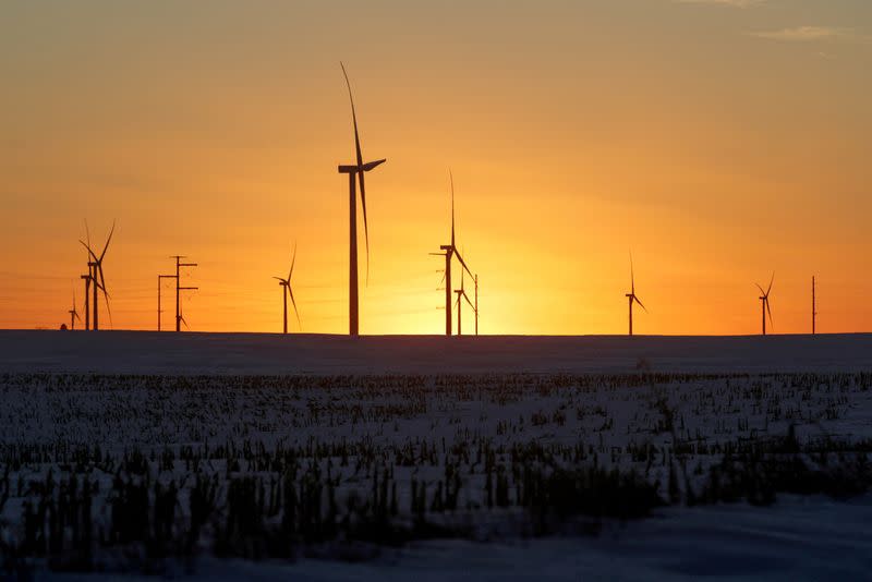 FILE PHOTO: A wind farm in Iowa is pictured in 2020