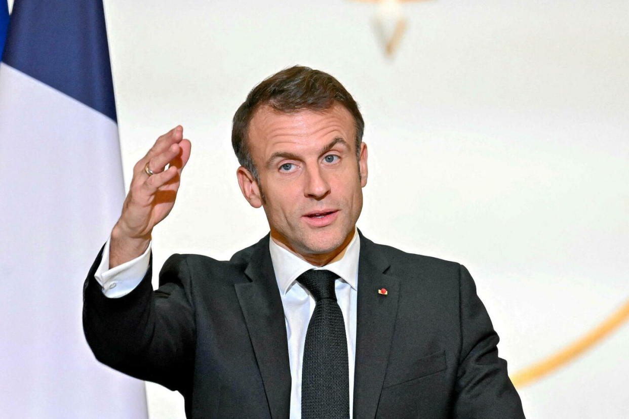 Emmanuel Macron tiendra une conférence de presse à l'Élysée mardi 16 janvier au soir, à partir de 20 h 15.   - Credit:Witt Jacques / Witt Jacques/Pool/ABACA
