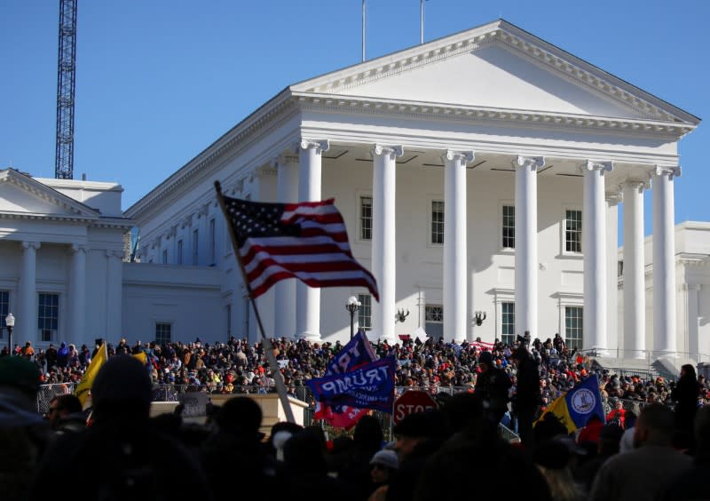 Gun rights advocates and militia members attend rally in Richmond, Virginia